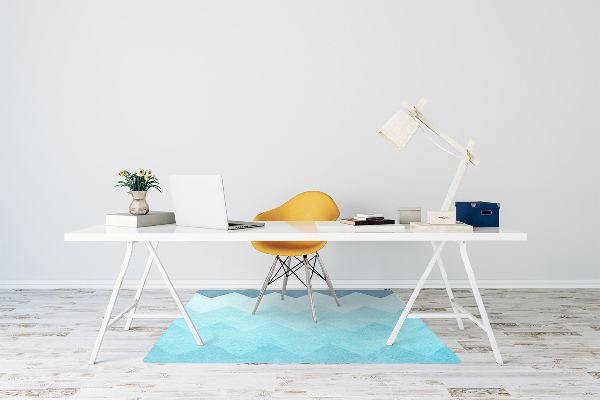 Tappeto per sedia con ruote Zigzag Blu