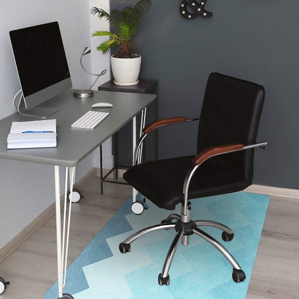 Tappeto per sedia con ruote Zigzag Blu
