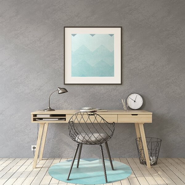 Tappeto per sedia con ruote Zigzag Blu