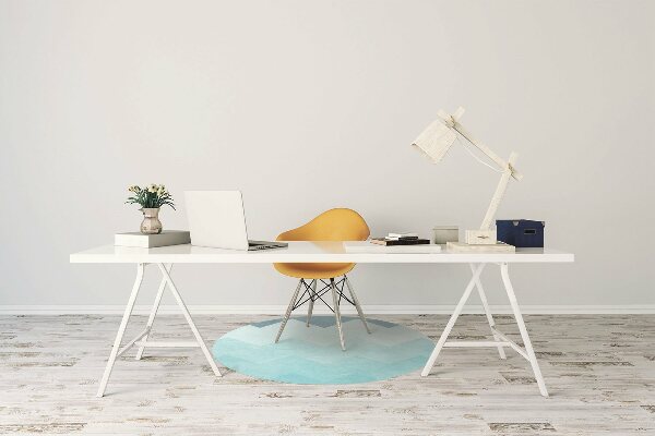 Tappeto per sedia con ruote Zigzag Blu