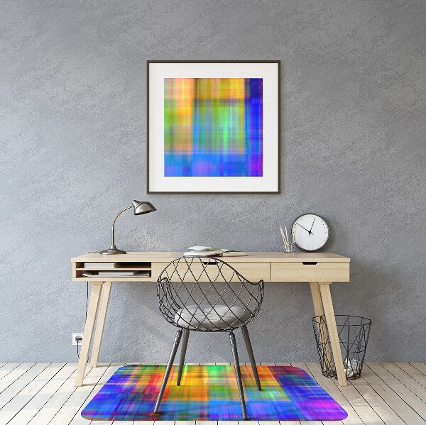 Tappeto per sedia con ruote Griglia Colorata
