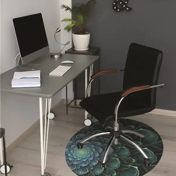 Tappeto per sedia con ruote Fiore Verde