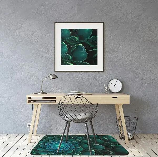 Tappeto per sedia con ruote Fiore Verde