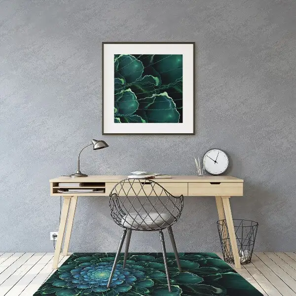 Tappeto per sedia con ruote Fiore Verde