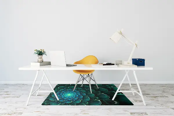 Tappeto per sedia con ruote Fiore Verde