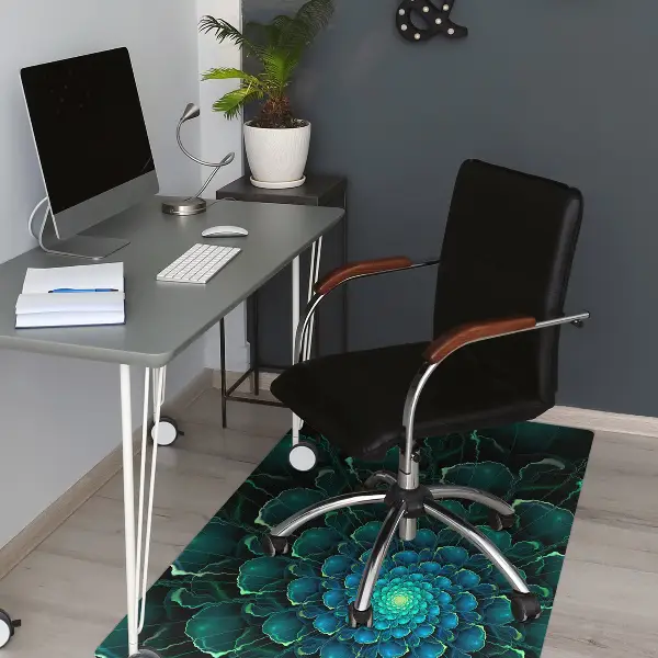 Tappeto per sedia con ruote Fiore Verde