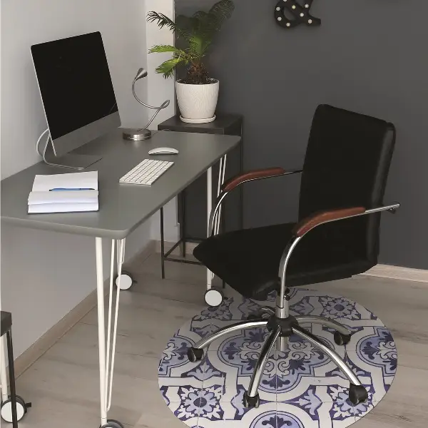 Tappeto per sedia con ruote Piastrelle Blu