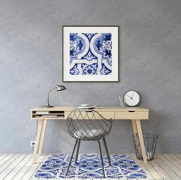 Tappeto per sedia con ruote Piastrelle Blu