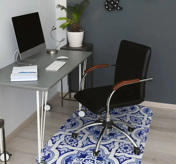 Tappeto per sedia con ruote Piastrelle Blu