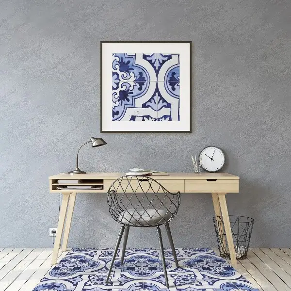Tappeto per sedia con ruote Piastrelle Blu