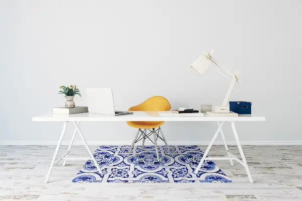 Tappeto per sedia con ruote Piastrelle Blu