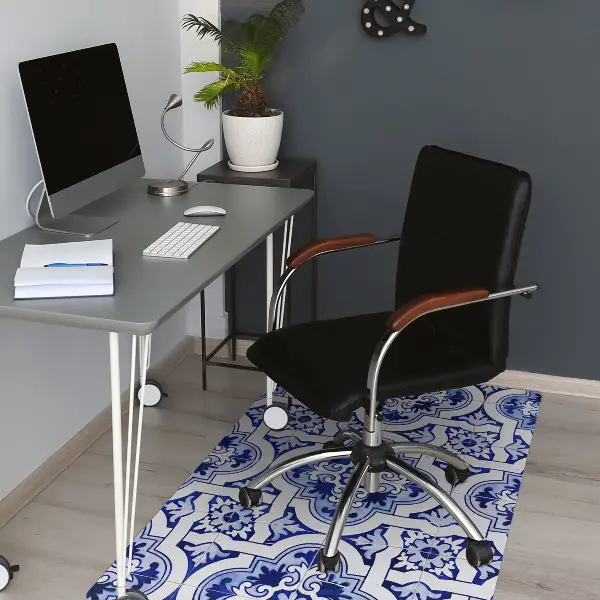 Tappeto per sedia con ruote Piastrelle Blu