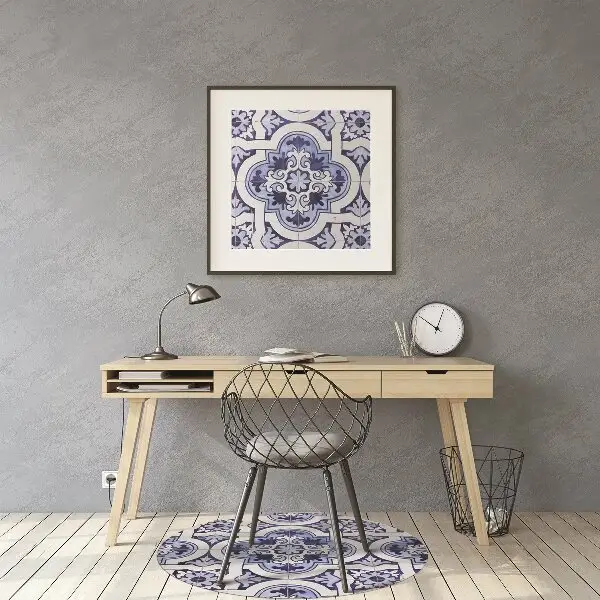 Tappeto per sedia con ruote Piastrelle Blu