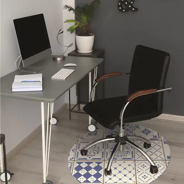 Tappeto per sedia con ruote Piastrelle Blu