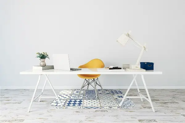 Tappeto per sedia con ruote Piastrelle Blu
