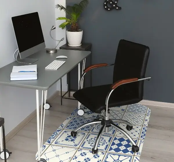 Tappeto per sedia con ruote Piastrelle Blu