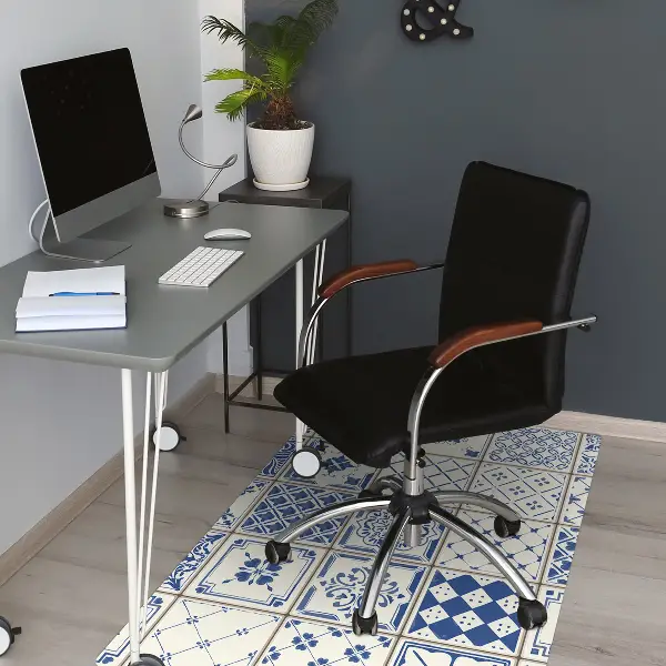 Tappeto per sedia con ruote Piastrelle Blu