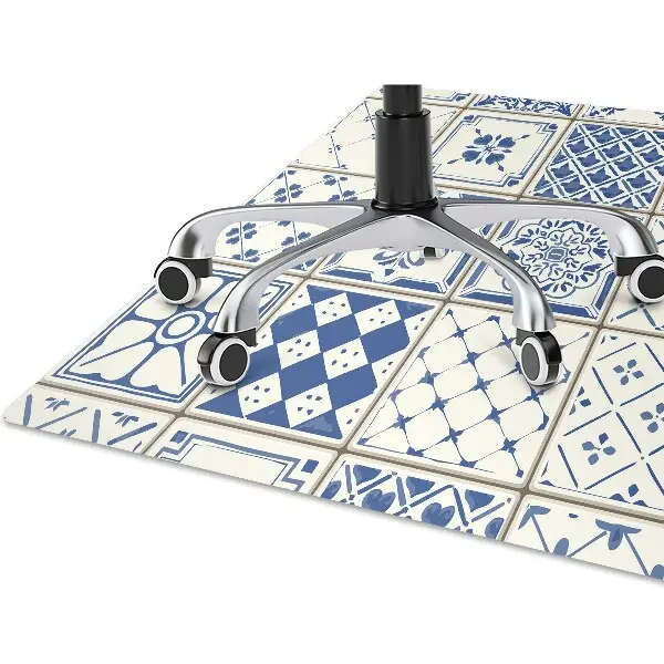 Tappeto per sedia con ruote Piastrelle Blu