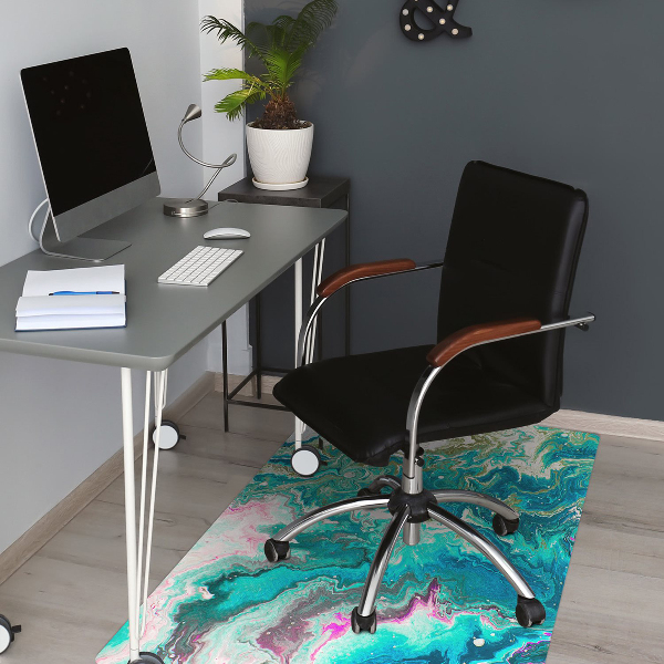 Tappeto per sedia con ruote Astrazione Verde