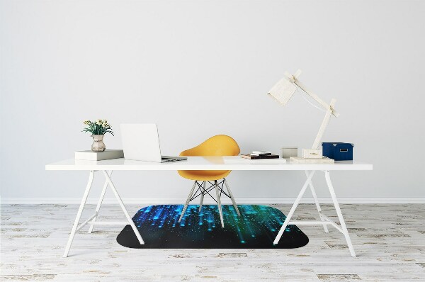 Tappeto sedia ufficio Particelle Blu