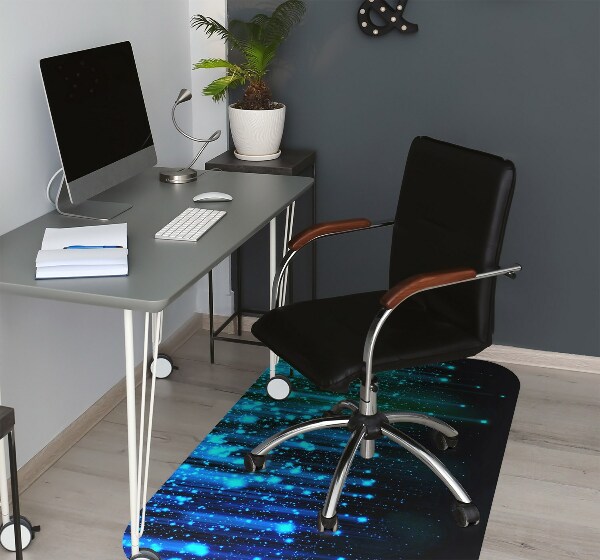 Tappeto sedia ufficio Particelle Blu