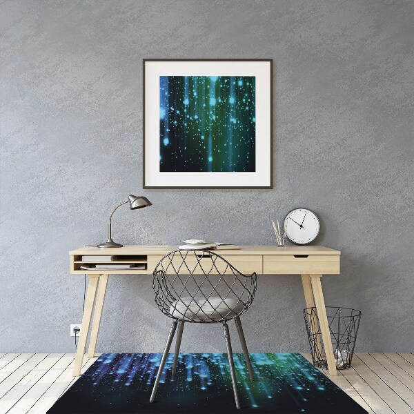 Tappeto sedia ufficio Particelle Blu
