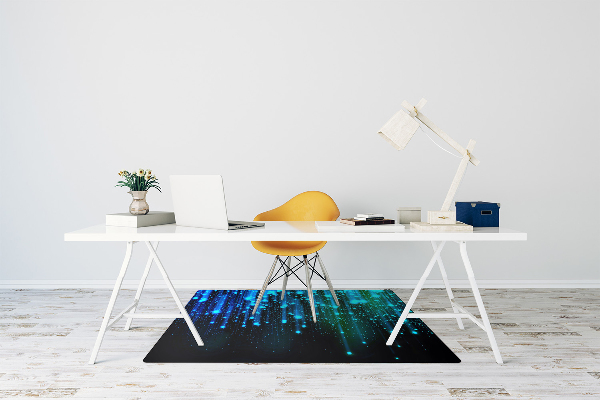 Tappeto sedia ufficio Particelle Blu