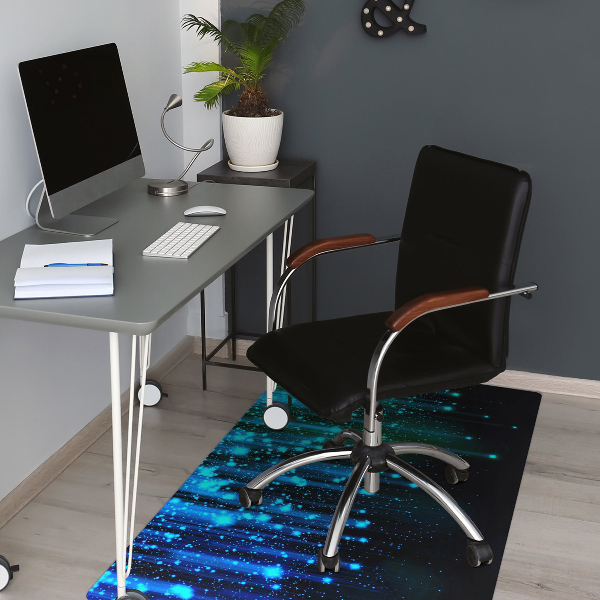 Tappeto sedia ufficio Particelle Blu