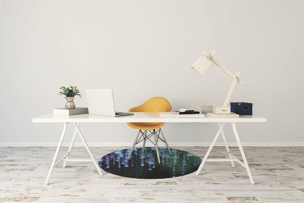 Tappeto sedia ufficio Particelle Blu