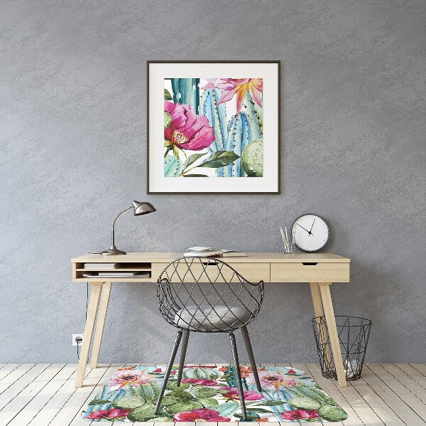 Tappeto per sedia con ruote Fiori Di Cactus