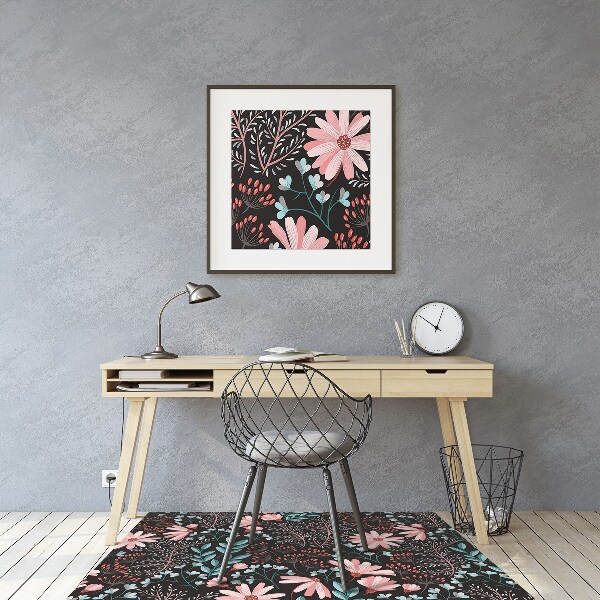 Tappeto per sedia con ruote Fiori Vintage