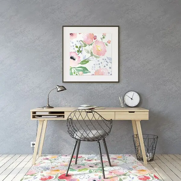 Tappeto per sedia con ruote Pastelli Fiori