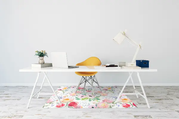 Tappeto per sedia con ruote Pastelli Fiori