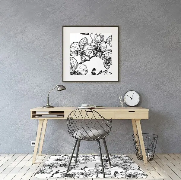 Tappeto per sedia con ruote Orchidee