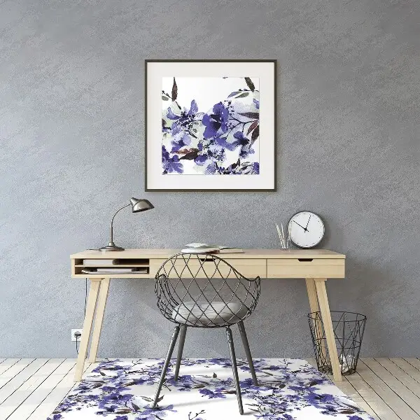 Tappeto salvapavimento Fiori Blu