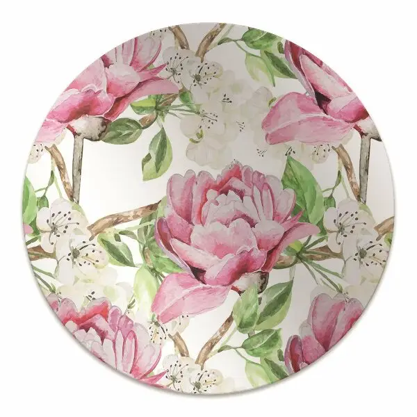 Tappeto per sedia con ruote Peonie Rosa