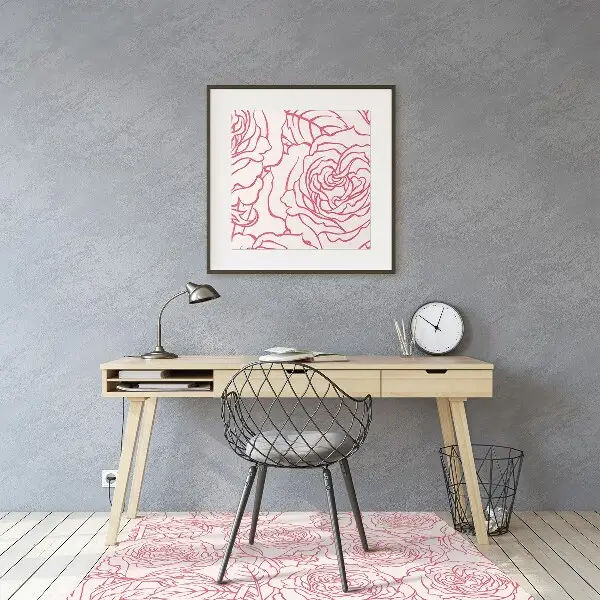 Tappeto per sedia con ruote Rose Doodle