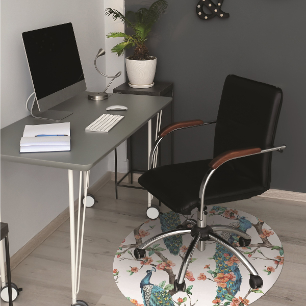 Tappeto per sedia con ruote Pavoni E Fiori