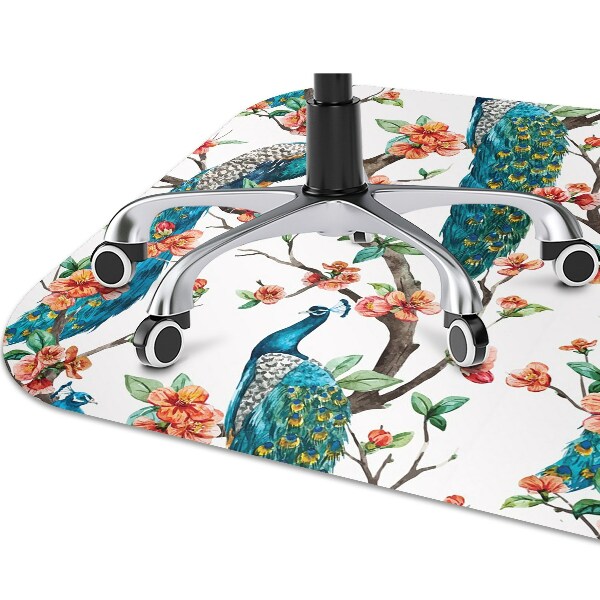 Tappeto per sedia con ruote Pavoni E Fiori