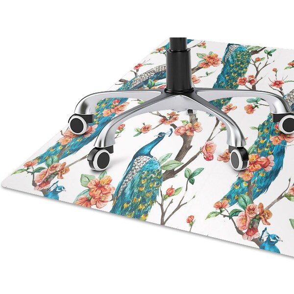 Tappeto per sedia con ruote Pavoni E Fiori