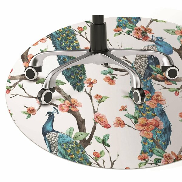 Tappeto per sedia con ruote Pavoni E Fiori