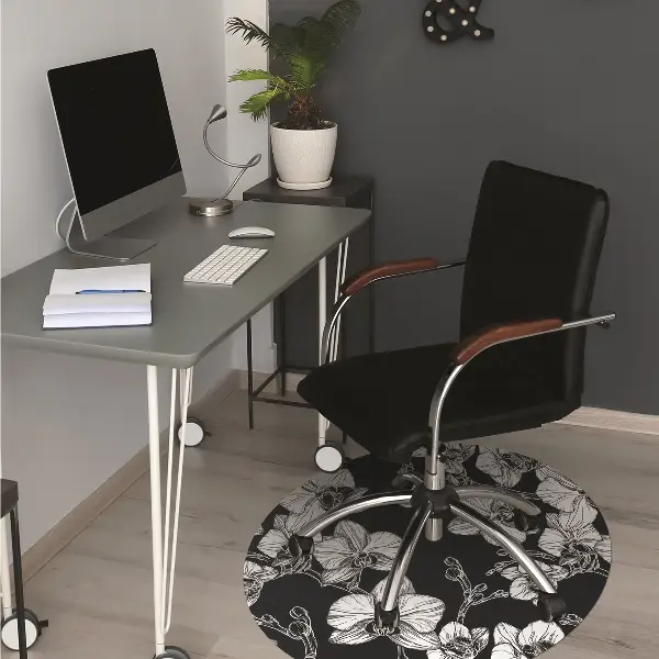 Tappeto per sedia con ruote Fiori Negativi