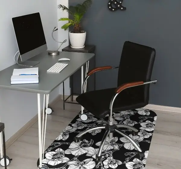 Tappeto per sedia con ruote Fiori Negativi