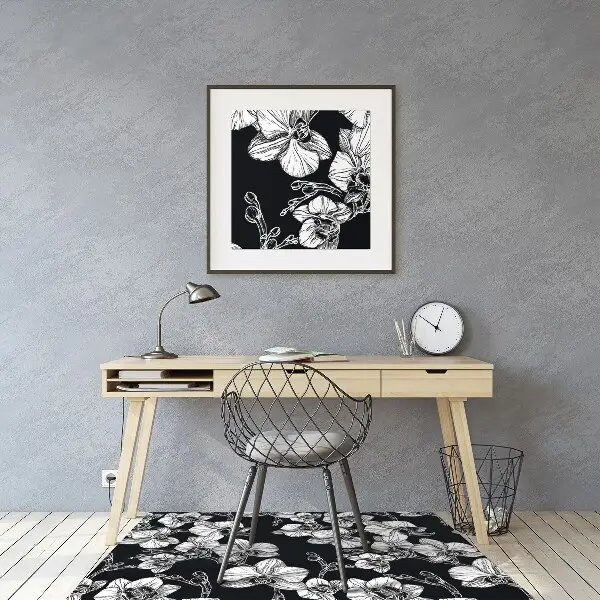 Tappeto per sedia con ruote Fiori Negativi