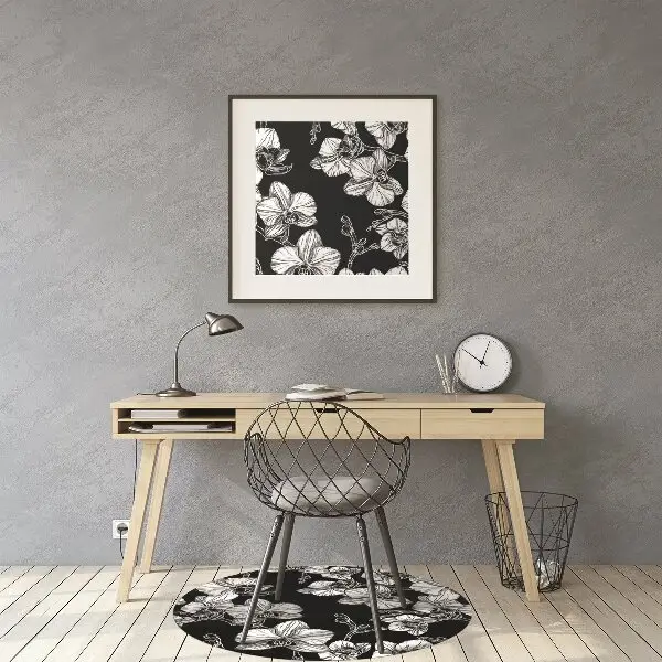 Tappeto per sedia con ruote Fiori Negativi