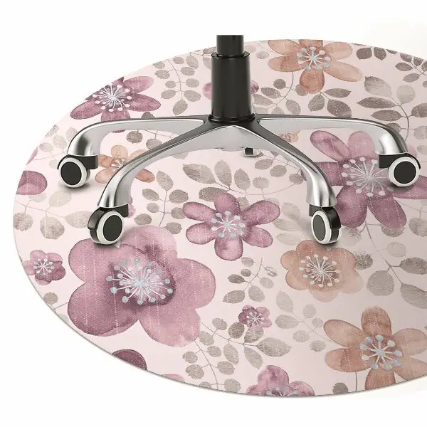 Tappeto per sedia con ruote Fiori Rosa