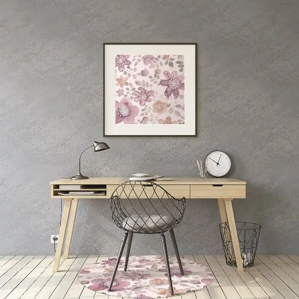 Tappeto per sedia con ruote Fiori Rosa