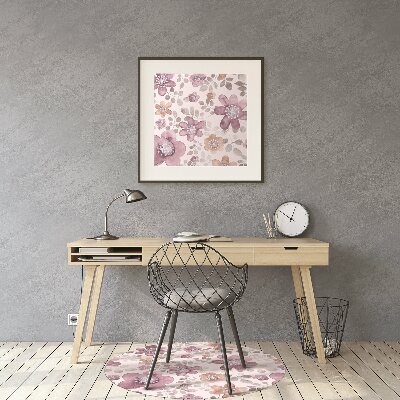 Tappeto per sedia con ruote Fiori Rosa