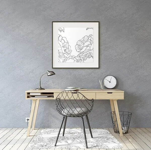 Tappeto per sedia con ruote Rose Disegnate