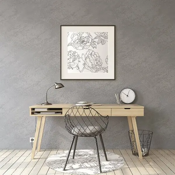 Tappeto per sedia con ruote Rose Disegnate